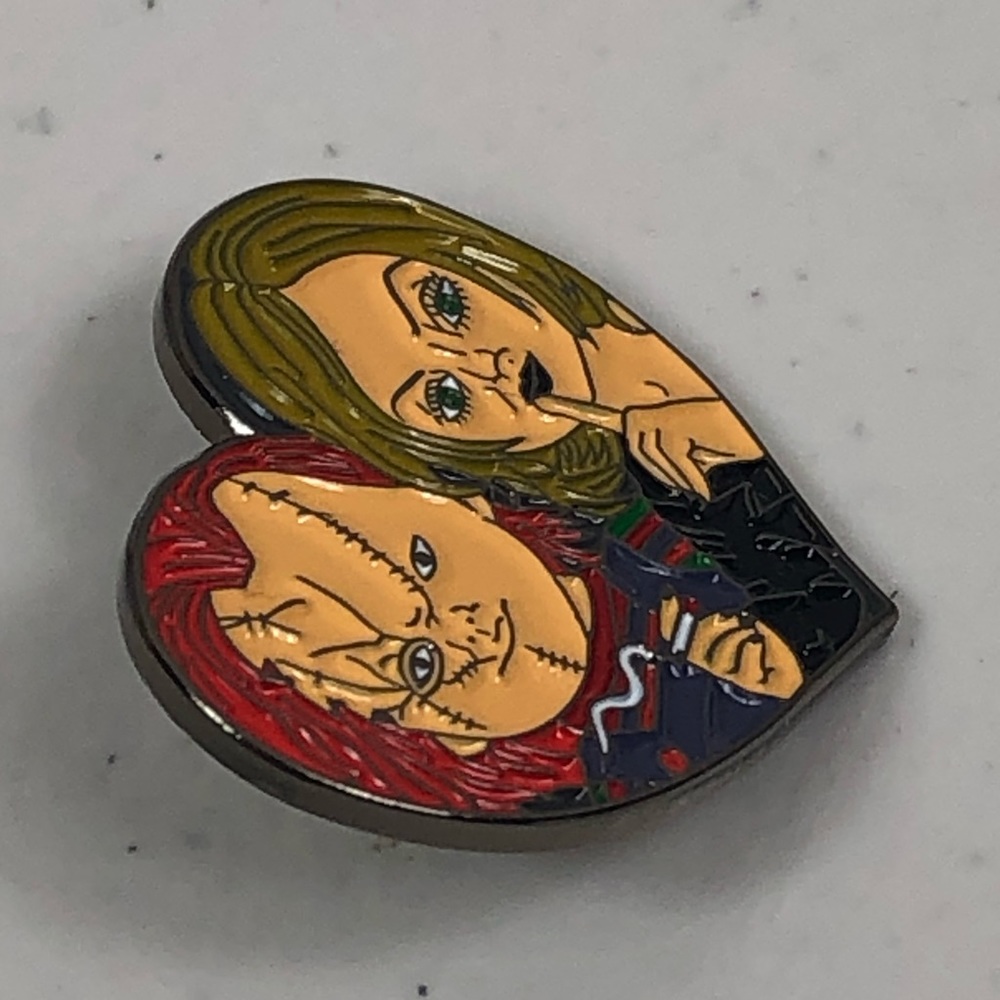 Tiffany Bride Of Chucky Childs Play Horror Heart Pin Lapel - Picture 7 of 11